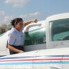 Cadet boarding Carl's plane
