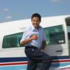 Cadet boarding Carls plane gives the thumbs up