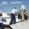 Cadets board Mike Wilkerson's plane