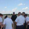 Pilot Dale Johnson gives instructions to his Hardee High School Air Force JROTC  group. 