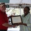 Andy Hill of Diamond R Fertilizer Company excepting Business Appreciation Award.