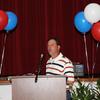 Paster Jim Davis opening with the Pledge of Allegiance and prayer.