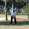   sets up for swing.