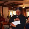 Winner of Closest to Pin #10 Balentin Tamayo who donated back the winnings.