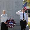 Sandy Scott and Post Commander Joe Filice salutes fallen vetrans
