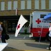 WWII 1944 this American Red Cross flag flew over the Holland Hospital in Holland and now it’s on Main Street Wauchula