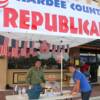 The Republican Party table sign a peice of paper and get a $1 coin and sign up for  a chance to receive a 100 