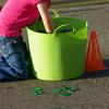 Pictured here is a little girl searching for more gree four leaf clovers.
