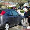 A car getting rinsed.