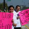 Andra and Ismael where out on US 17 North waving their signs getting customers.ther