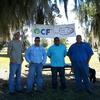 In Photo from L to R Calvin Bates of the YMCA & Main Street Board, Robert, Roy and JJ all are from TNT Reclamation 