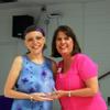 Denise presents Courage Award to Tina Marie Gilbert - Schenck