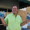 Presbyterian Pastor Brooke Larrisy gives out water