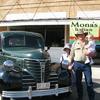 Enjoying an antique truck