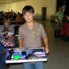 He won this nice air riffle and gun set
